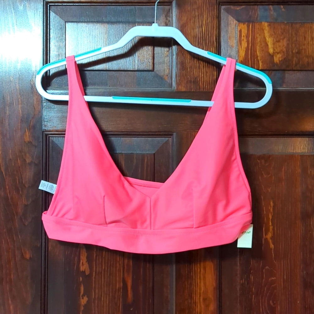 Aerie scoop bright pink bikini top XXL nwt